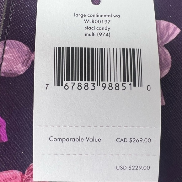 Kate Spade Candy Wrapper Wrappings Wallet Staci Leather Continental NWT - Picture 6 of 7